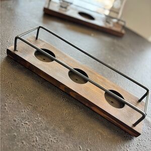 Wood and Metal Bourbon Glass Tasting Server